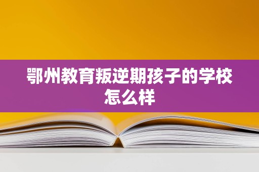 鄂州叛逆期青少年教育學校 特色、模式與教育咨詢管理分析